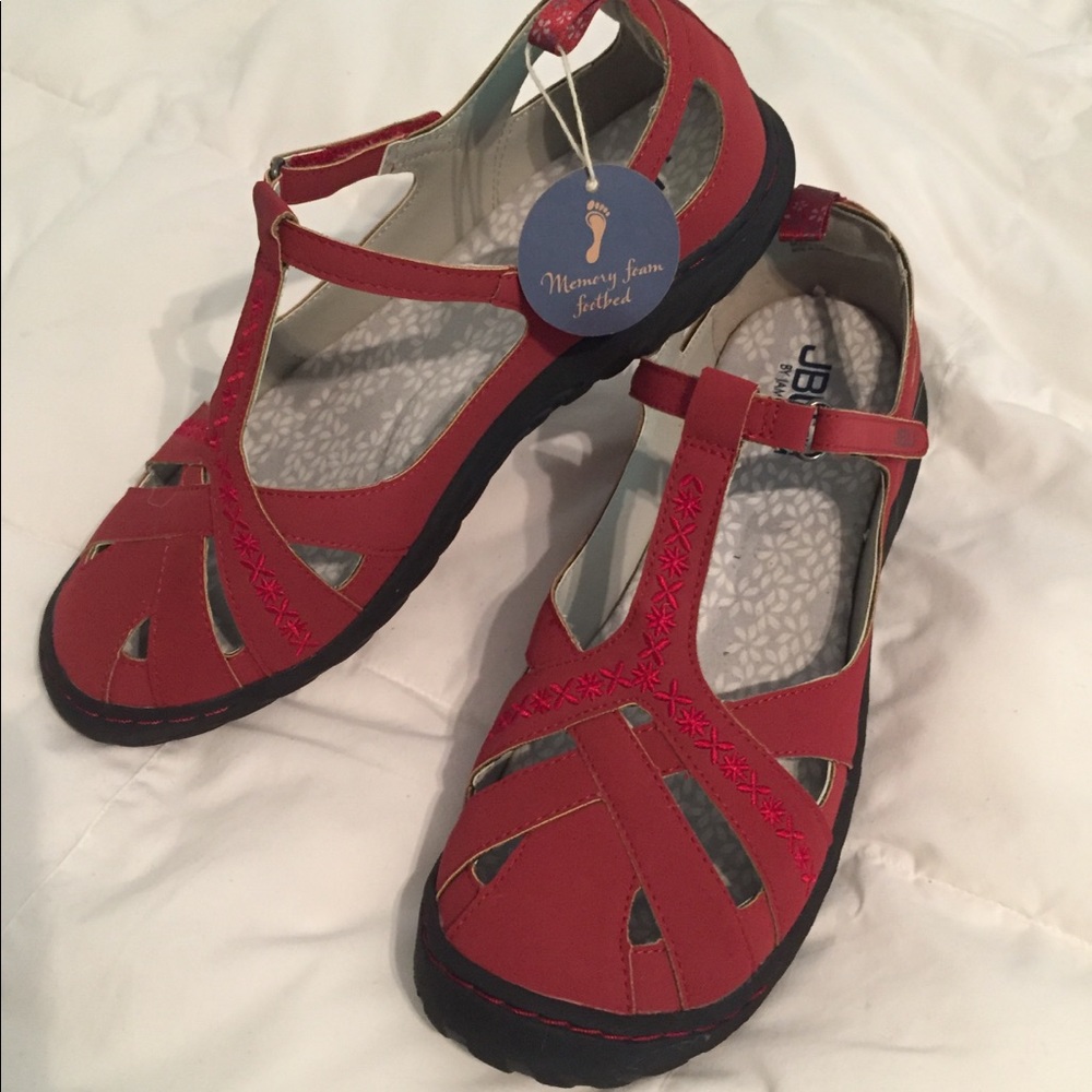 JBU red shoes